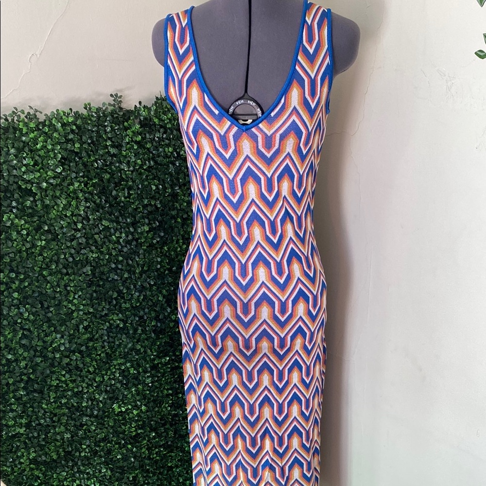 Ecru NWT Chevron Patterned Sleeveless Dress Sz Sm